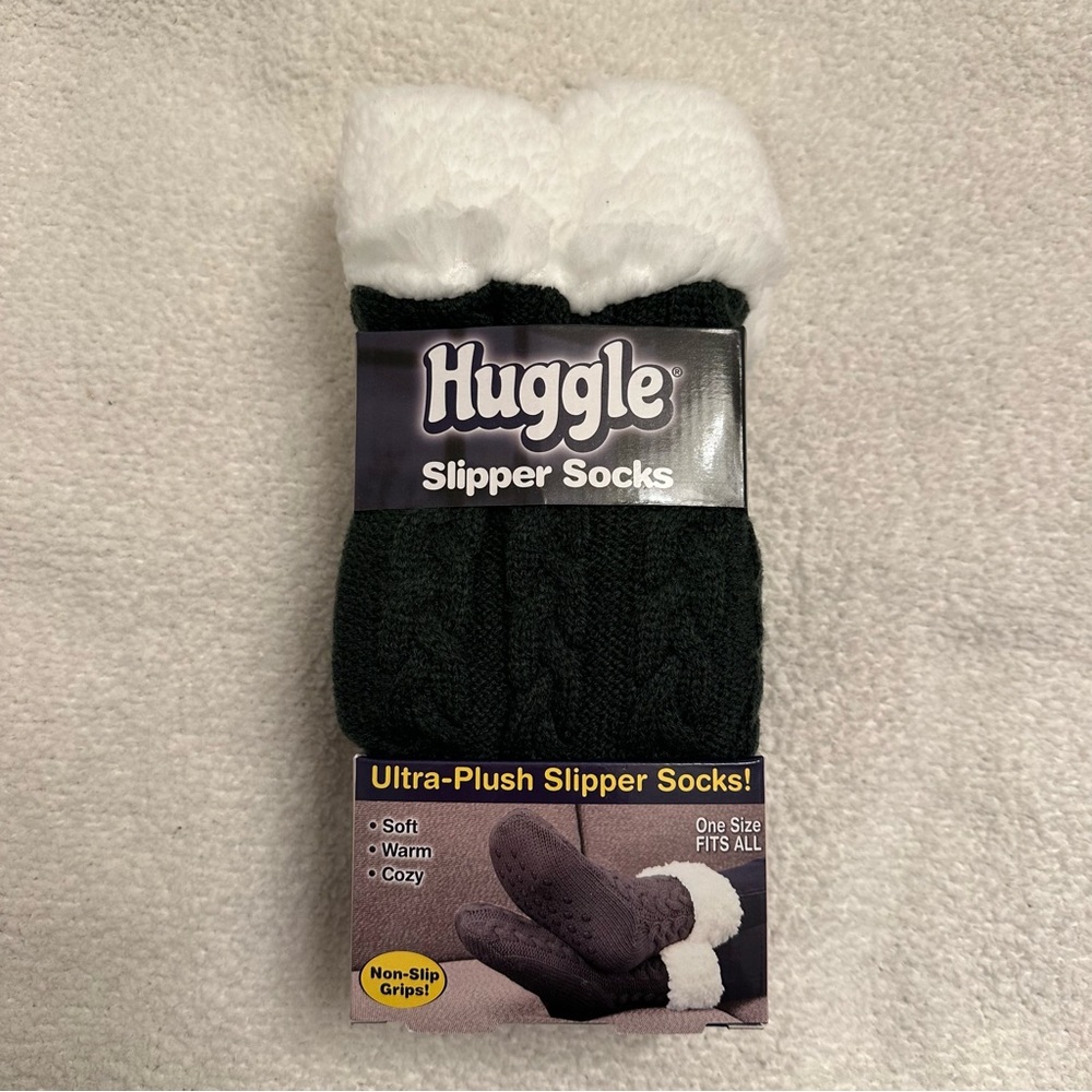 Huggle Slipper Socks - Dark Grey - One Size Fits All